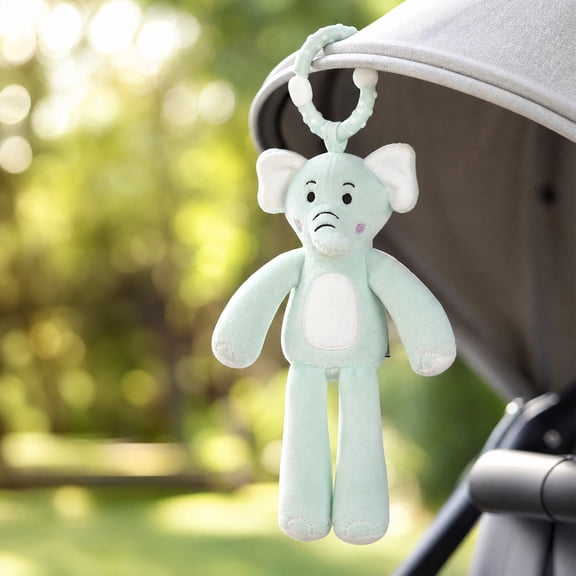 Kiddiway Baby Ultra-Soft Plush Wind Chime Car Toy - Cute Plushies & Plush Figurine, Baby Car Toys & Stroller Toys, Tactile Sensory Mobile, Soft Chime, Attaches to Car/Stroller/Crib,Blue