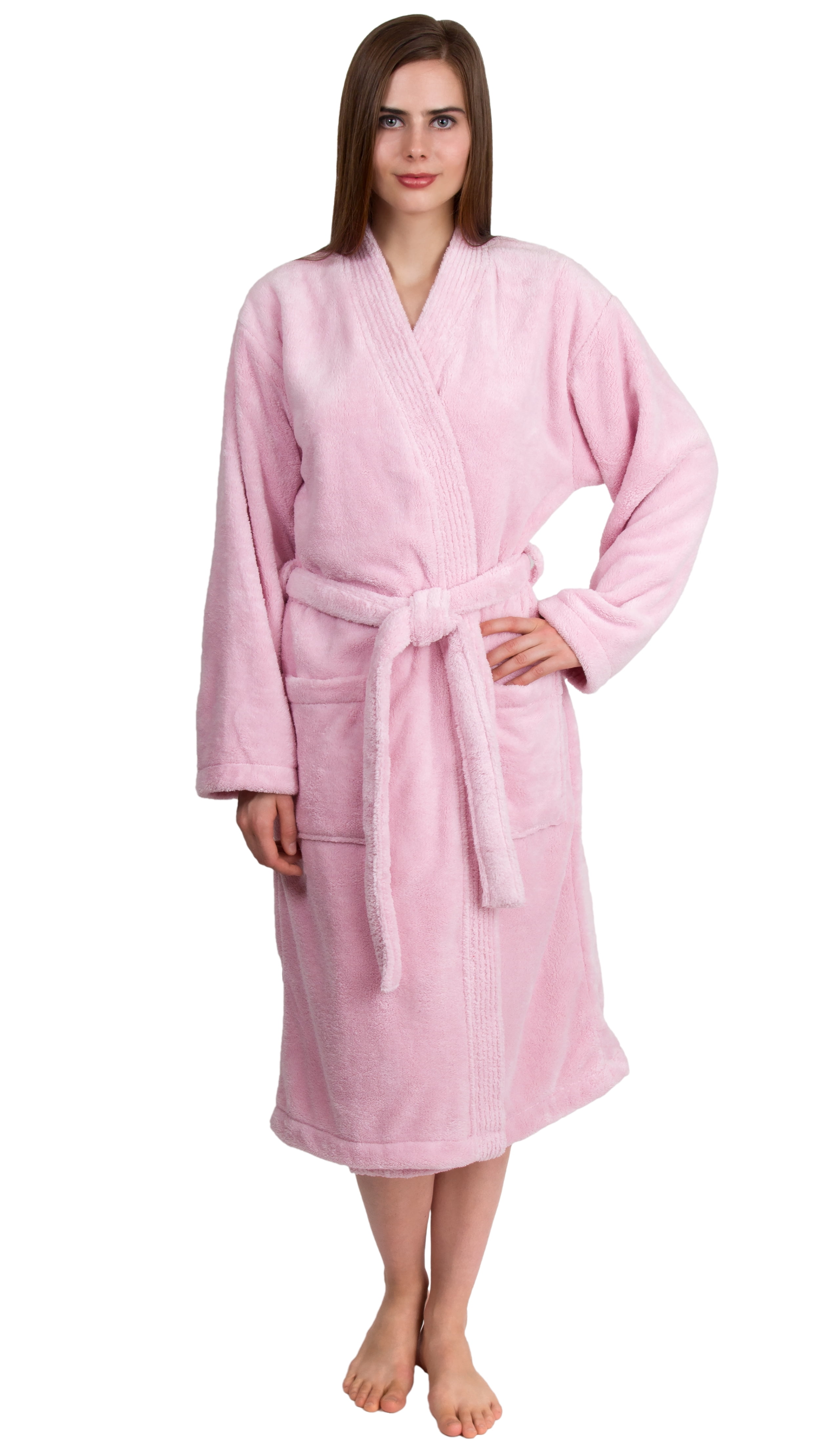 TowelSelections Women's Soft Plush Robe Fleece Kimono Spa Bathrobe