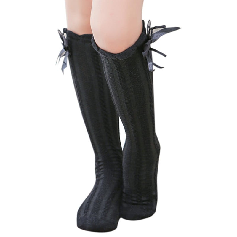 Baby Girls Boys Uniform Knee High Socks Tube Ruffled Stockings Infants and Toddlers