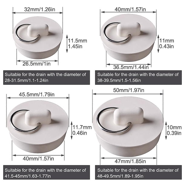 4 Uds. Tapón de desagüe para la colada, tapón para fregadero, cocina, baño, goma resistente al desgaste con anillo colgante, bañera, práctica, duradera, Banban de alcantarillado ZefeiWu 8390615096584