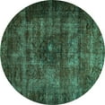 thumbnail image 1 of Ahgly Company Machine Washable Indoor Round Persian Turquoise Blue Traditional Area Rugs, 7' Round, 1 of 4