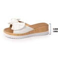 thumbnail image 7 of Rokment Bow Platform Wedge Sandals for Women Fashion Casual Bowknot Open Toe Chunky High Heel Dress Slip on Comfortable Walking Slides Summer Beach Vacation White Size 7, 7 of 7