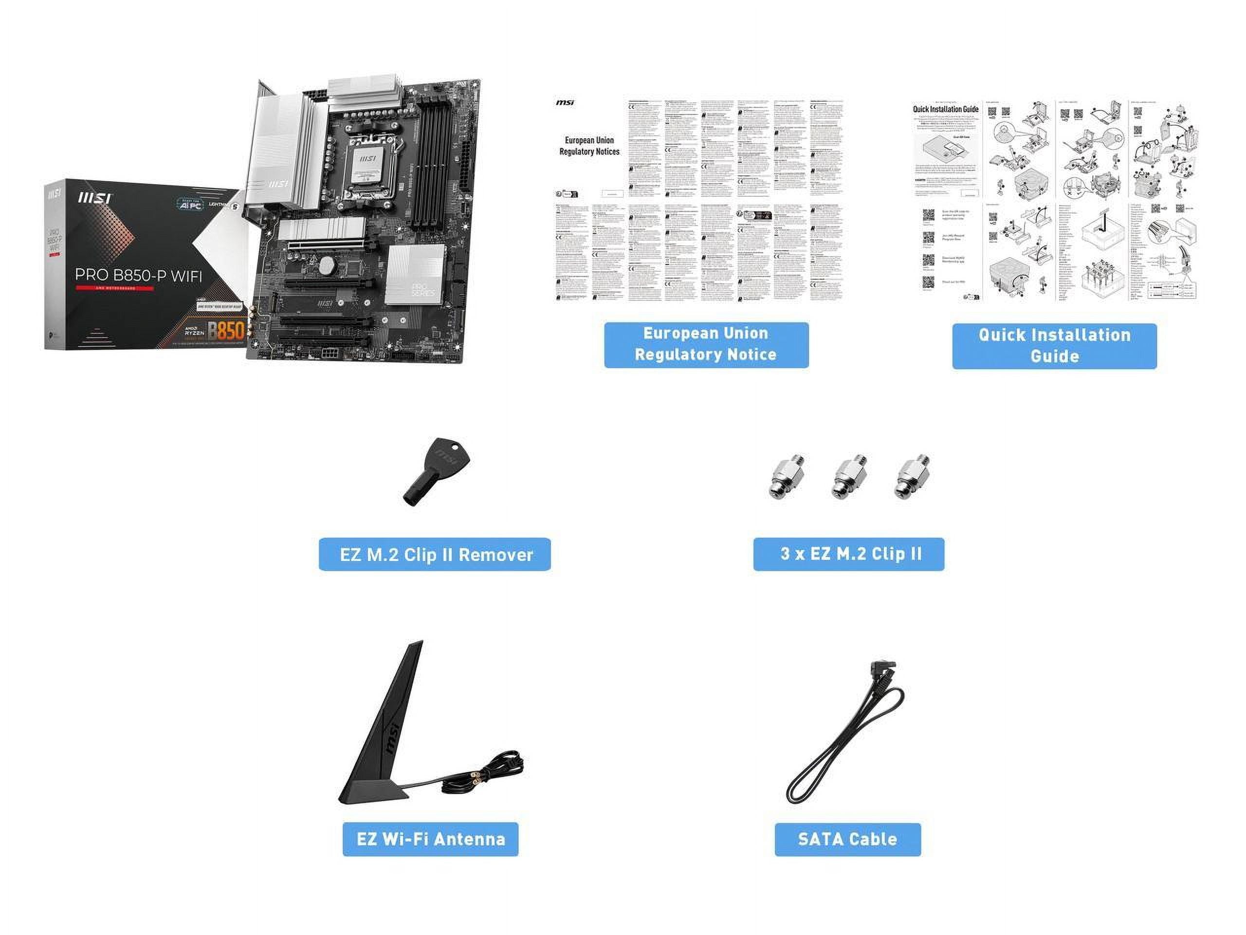 MSI Pro B850-P WIFI Gaming Desktop Motherboard - AMD B850 Chipset - Socket AM5 - ATX (prob850-pwifi)