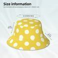thumbnail image 4 of Daiia Yellow And White Polka Dot Pattern Bucket Hat - Trendy Cotton Sun Hat for Beach, Golf, Fishing - Fun Outdoor Vacation Boonie for Men and Women, 4 of 9