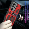 thumbnail image 5 of SaniMore for Samsung Galaxy S23 Ultra Case, Rugged PC CD Magnetic Cover Built-in Car Mount & Folding Kickstand Military Grade Shockproof Heavy Duty Protective Shell for Samsung S23 Ultra, Red, 5 of 6