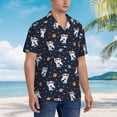 thumbnail image 2 of KLL Men's Hawaiian Shirt Short Sleeve Button Down Beach Shirts-Panda Astronaut, 2 of 5