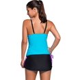 thumbnail image 2 of Womens Summer Colorblock Tankini Top and Bottom Set Swimsuit, 2 of 2