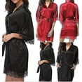 thumbnail image 3 of Bata de satén para novia, dama de honor, bata tipo kimono, ropa de dormir, albornoz, 3 of 4
