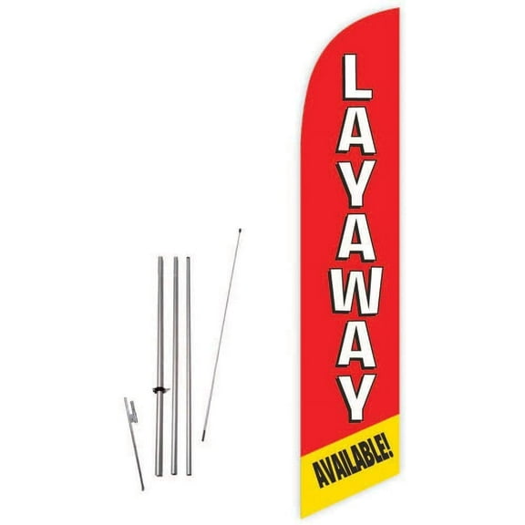 Cobb Promo Layaway Available! Red Feather Flag with Complete 15ft Pole kit and Ground Spike