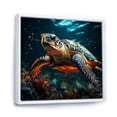 thumbnail image 2 of Designart "Lifelike Turtle Depiction I" Animals Turtle Floater Framed Wall Art Prints, 2 of 5