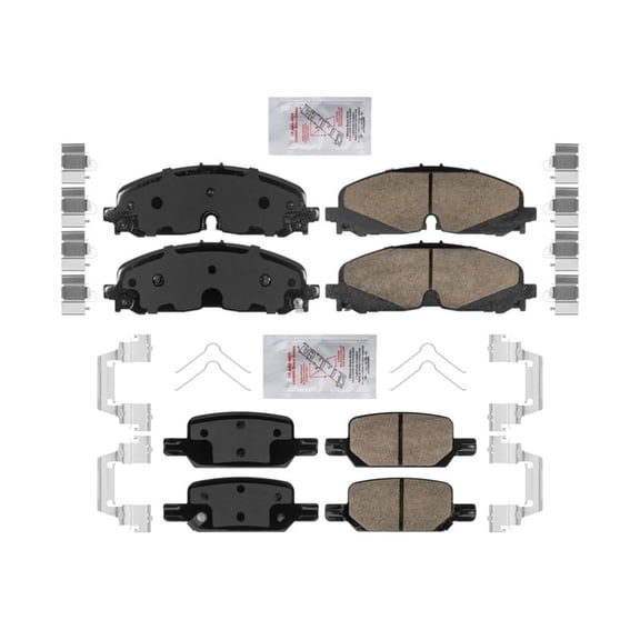 Front Rear Ceramic Disc Brake Pads w/ Hardware For Chevrolet Colorado 2021-2022
