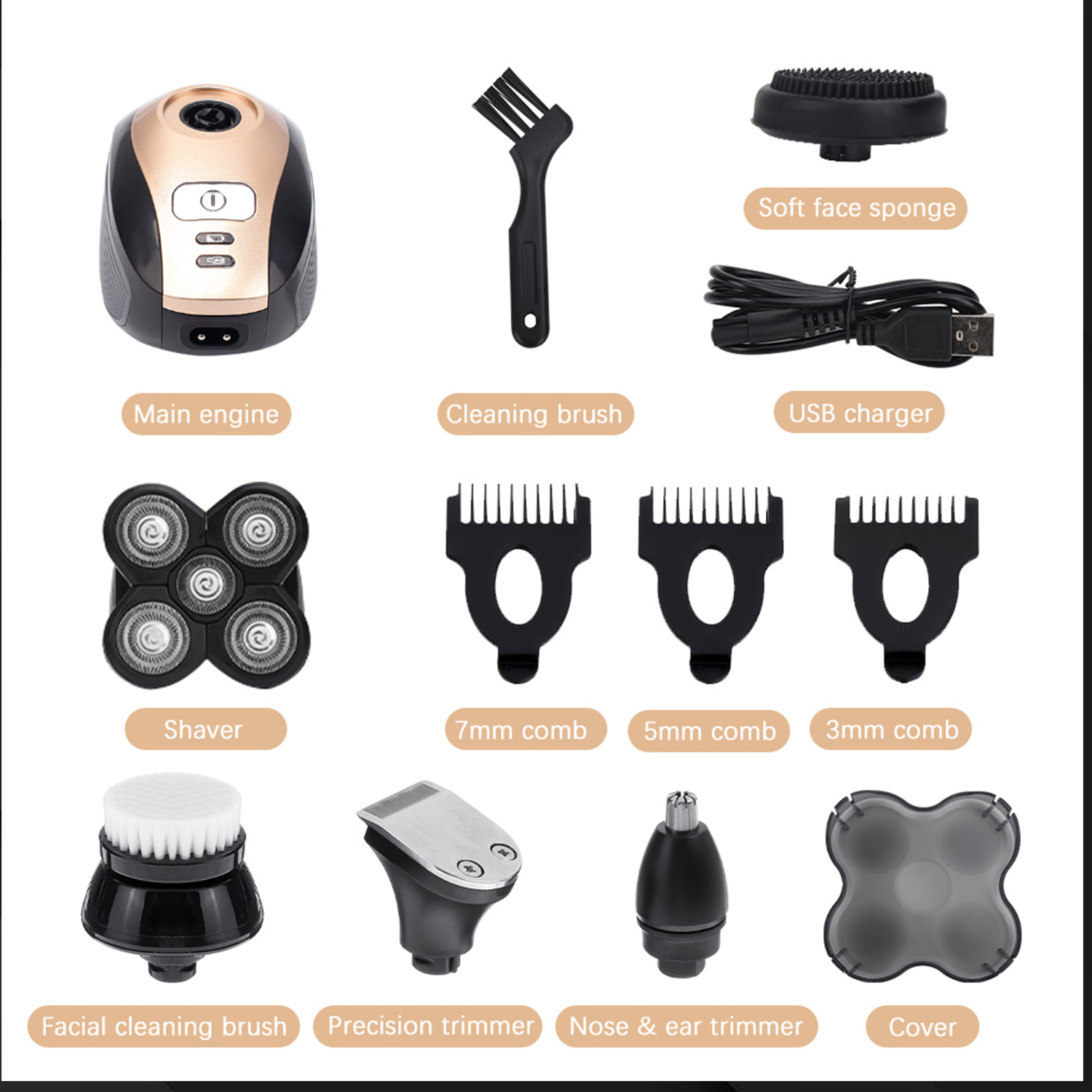 DEISNGB 5-Head Waterproof Electric Razor Grooming Kit photo 5