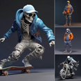 thumbnail image 5 of Cool Skeleton Figurines, Halloween Skeleton Doll Resin Crafts Ornament1, 5 of 5