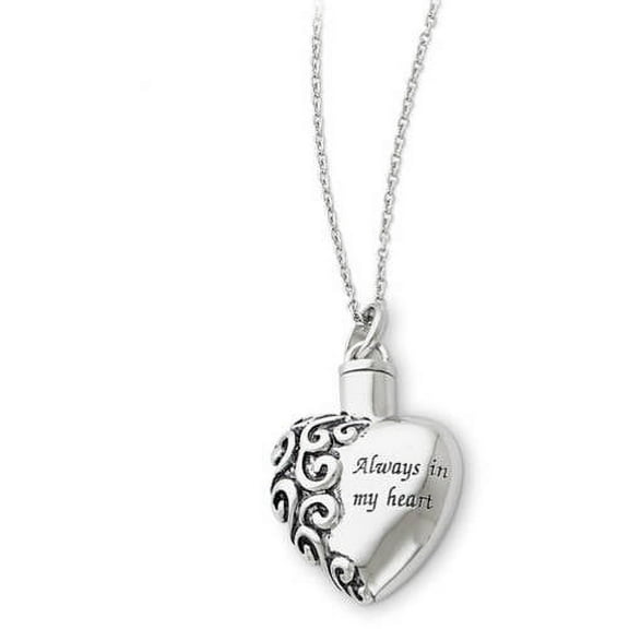 Urns Direct 2U Always in My Heart Cremation Urn Pendant, 20 inches
