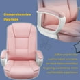 thumbnail image 4 of BOSSIN Home Office Chair Adult Leather High Back Adjustable with Arms and Lumbar Support Pink, 4 of 7