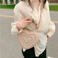thumbnail image 3 of Bolso de hombro con forma de corazón de amor a la moda, bolsos pequeños, bolsos cruzados de diseñador para mujer, bolso con asa de calidad de cuero Pu sólido, 3 of 5