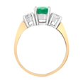 thumbnail image 2 of 18ct Gold Jewelco London Diamond Green Emerald Trilogy Engagement Ring 8mm, 2 of 5