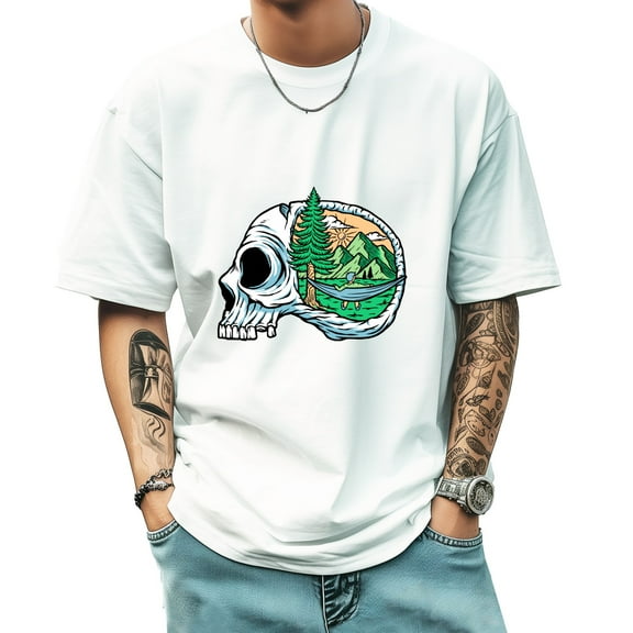 Graphic Tees for Men Summer New Print Casual Tee Fashion Trend Sports Shirt Select