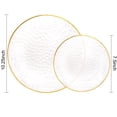 thumbnail image 2 of Platos de plástico Rubtlamp con borde dorado transparente, 100 unidades, para fiestas, 2 of 7