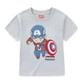 thumbnail image 3 of Marvel Captain America Short Sleeve T-Shirt and Mesh Short Set (Boys), 2 Piece Set, Sizes 2T-8, 3 of 6