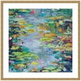 thumbnail image 4 of Kate and Laurel Framed Wall Art Print 'Waterlilies at Giverny' by Rachel Christopoulous, 34 x 34, Mila Dark Gold Frame, Mid Century Modern, Landscapes, Nature, Flowers Art for Wall Decor, 4 of 7