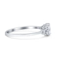 thumbnail image 4 of Art Deco Three Stone Round Simulated Cubic Zirconia 925 Sterling Silver Size 7, 4 of 5