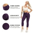 thumbnail image 4 of SEASUM Women's Yoga Capris Leggings Butt Lift High Waist Athletic Runnning Pants Textured Workout Tights Purple 2XL, 4 of 6