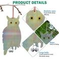 thumbnail image 4 of HOMEYA 2 Pack Reflective Bird Repellent Scare Owl Reflective Yard Garden Hanging Device Fake Owl Decoy Will Keep Woodpecker & Other Birds Away from Property, 4 of 9
