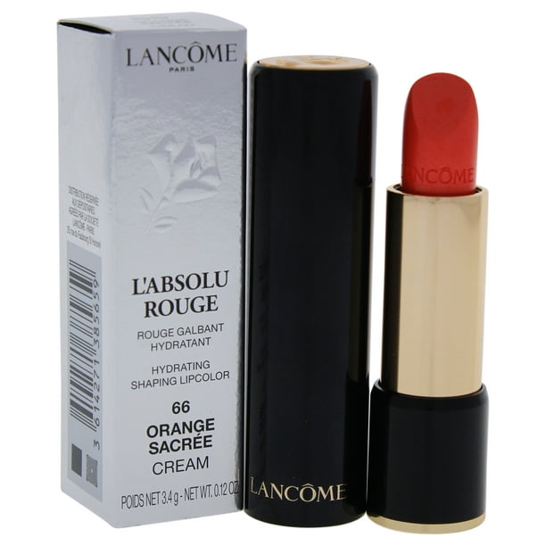 LAbsolu Rouge Hydratant Façonnant la Couleur des Lèvres - 66 Orange Sacree - Crème de Lancome pour Femme - 0.12 oz