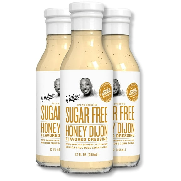 G Hughes Sugar Free, Honey Dijon Dressing - Honey Mustard Dressing, Sugar Free Honey Mustard, Gluten Free Dijon Salad Dressing, Keto Honey Mustard Salad Dressing, Dijon Mustard - 1
