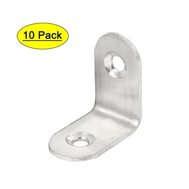 Uxcell 1x1x0.59" 2 Holes Corner Brace Joint Angle Bracket Support Metal 10pcs