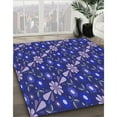 thumbnail image 3 of Ahgly Company Machine Washable Indoor Square Transitional Medium Slate Blue Area Rugs, 7' Square, 3 of 7