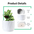 thumbnail image 4 of White Ceramic Ribbed Flower Pots (3 Count), 4 of 7