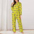 thumbnail image 3 of Wukai White Popcorn Print Women's Pajama Set - Soft Long Sleeve Sleepwear for Comfort and Style-Medium, 3 of 9