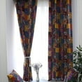 thumbnail image 3 of Zhuge Vintage Patchwork Cotton Linen Window Curtain Panel Rod Pocket Boho Colorful Pattern Room Darkening Window Drapes, 1 Piece (55"x71",Patchwork), 3 of 5