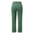 thumbnail image 6 of Womens Pants Linen Waist Cotton And Elastic Solid Pants Drawstring Long Women Straight Casual Pants, 6 of 6