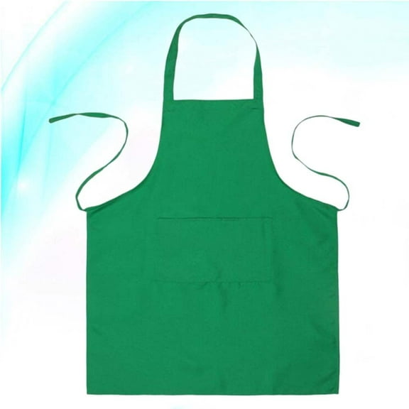 Raindrops Green Halter Neck Chef apron with Pockets for Kitchen and Restaurant Use 60x70cm