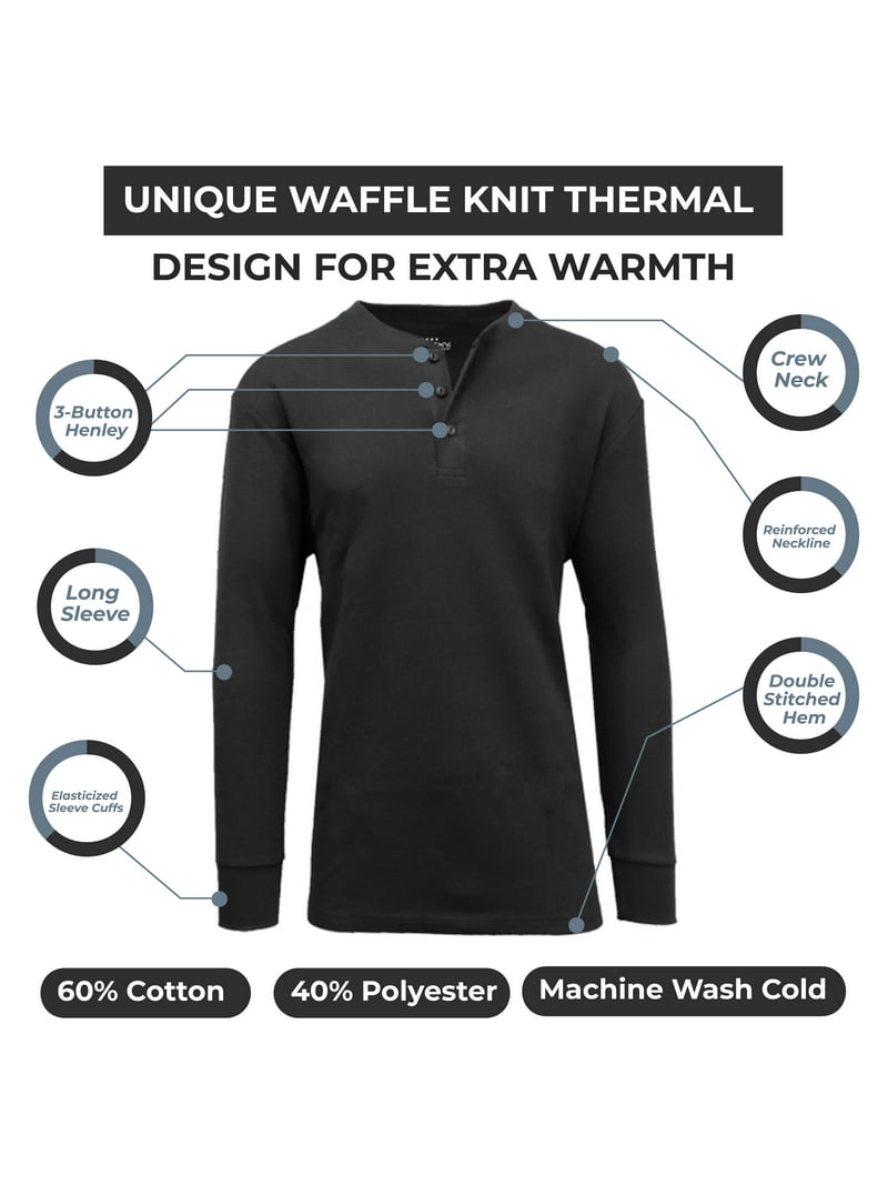 3-Pack Men's Long Sleeve Thermal Shirts (S-5XL) - Walmart.com