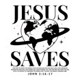 thumbnail image 2 of Camiseta Manfinity Hypemode "Jesús salva", estética cristiana de los 90, ropa urbana, ropa basada en la fe, camisetas con versículos bíblicos de amor, camiseta gráfica Y2K Planeta Tierra, 2 of 7