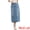 Sky Blue, variant on Women's Casual Midi Length Split Back High Waist Long Jean Skirts L Dark Blue