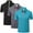 BlackGreyGreen, variant on 3 Pack Men's Polo Shirts Breathable Quick Dry Golf Polo Shirts Color Clash Collar Outdoor Sports Tee Tops with 3 Buttons
