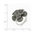 thumbnail image 3 of White Sterling Silver Ring Band Themed Marcasite Flower, 3 of 3