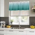 thumbnail image 5 of Teal Green Ombre Valances for Windows, Decorative Rod Pocket Window Valance Curtains, Contemporary Gradient Abstract Art Short Curtain Drapes for Kitchen/Bathroom/Living Room, 2 Panels, 42" W x 12" L, 5 of 8