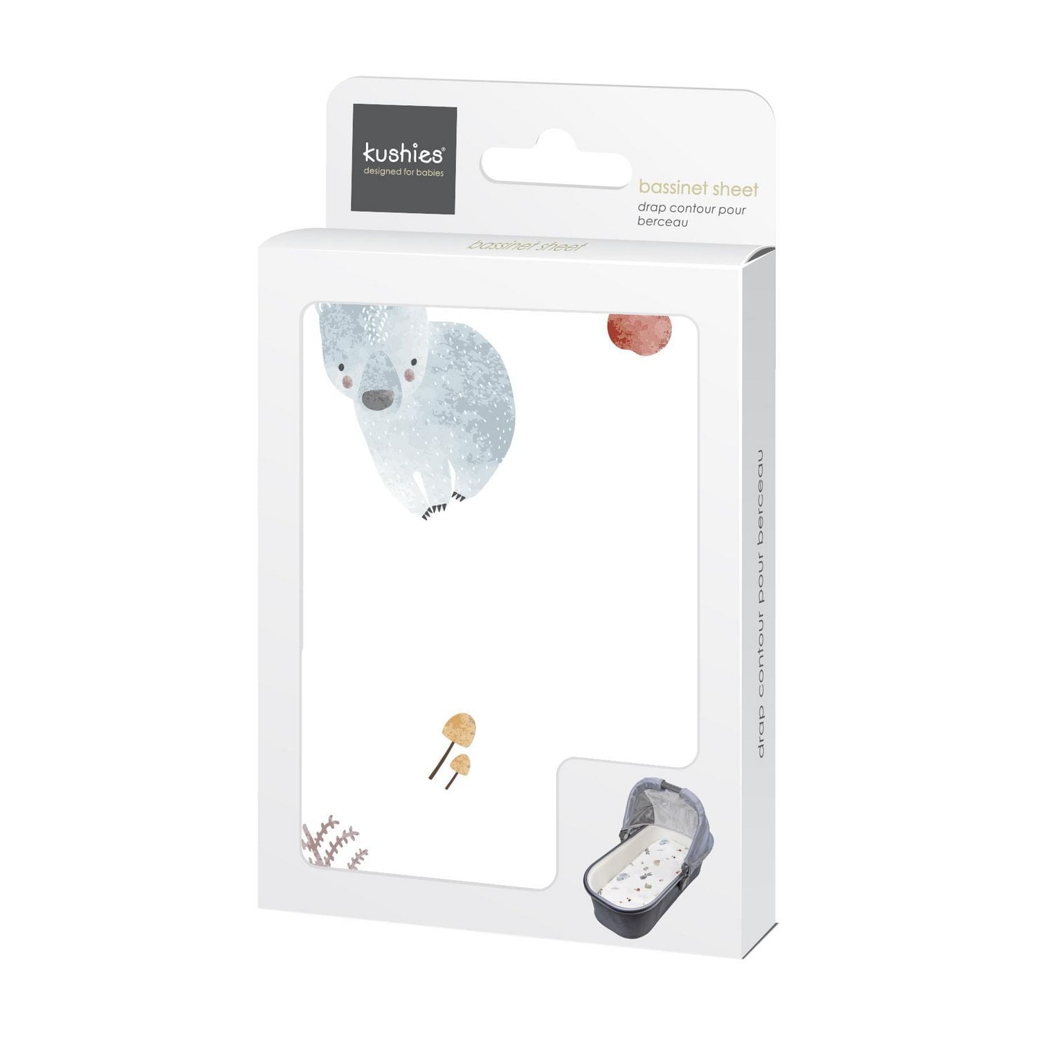 Kushies Bassinet Sheet, 100% Cotton Flannel  Soft Breathable Cozy Fitted sheet, Elastic  for Boys and Girls Forest