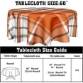 thumbnail image 2 of Autumn Orange Tablecloth Round 60 Inch, Thanksgiving Check Orange Black Plaid Polyester Circle Table Cloth Wrinkle Stain Resistant Washable Table Cover for Kitchen Dining Room Party Picnic, 2 of 6