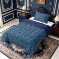 thumbnail image 2 of Erosebridal Deep Teal Paisley Twin Comforter Sets,Elegant Ethnic Motif Bedding Set,2pcs,1 Comforter and 1 Pillowcase,Navy Blue Reversible, 2 of 7