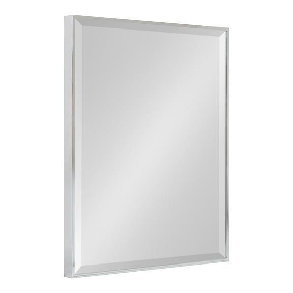 Kate and Laurel Rhodes Framed Decorative Rectangle Wall Mirror, 18.75x24.75 Chrome Silver