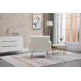thumbnail image 4 of Teddy Fabric Upholstered Accent Chair, Button Tufted Leisure Armchair with Rose Golden Legs, Modern Single Sofa Reading Chair, for Living Room, Bedroom, Office, White Teddy, 4 of 9
