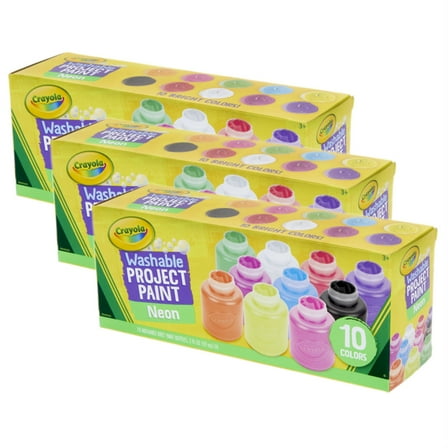 Crayola BIN542390-3 2 oz Neon Paint Set - 10 Count - Set of 3