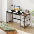 thumbnail image 2 of Giantex 59” Computer Desk w/Removable Storage Shelves & Charging Station, Industrial Writing Workstation w/ Headphone Hook, Large Laptop Desk, Black, 2 of 9